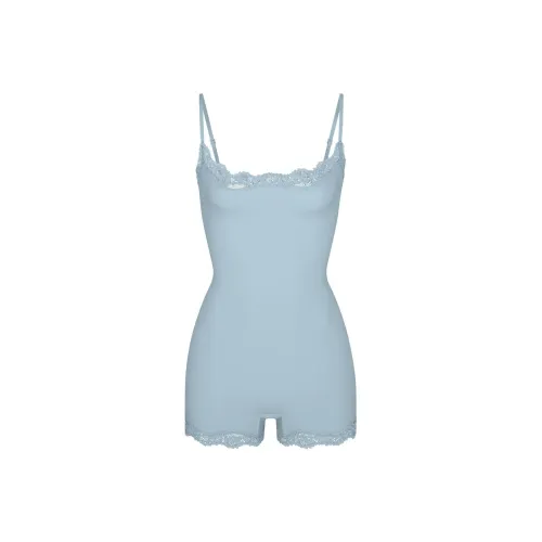 SKIMS FITS EVERYBODY LACE ONESIE Bodysuits Women's DENIM/Denim