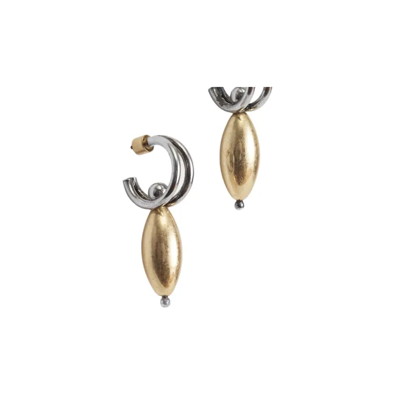 ZARA Metal Earrings Women's Gold-2