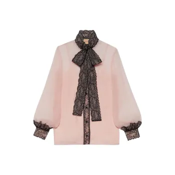 GUCCI Lace trim Detail Blouse