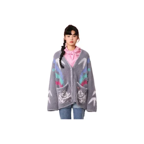 MUKZIN 밀도 높은 부채 MUKZIN 천문학적 공원 시리즈 그레이 여성 니트웨어