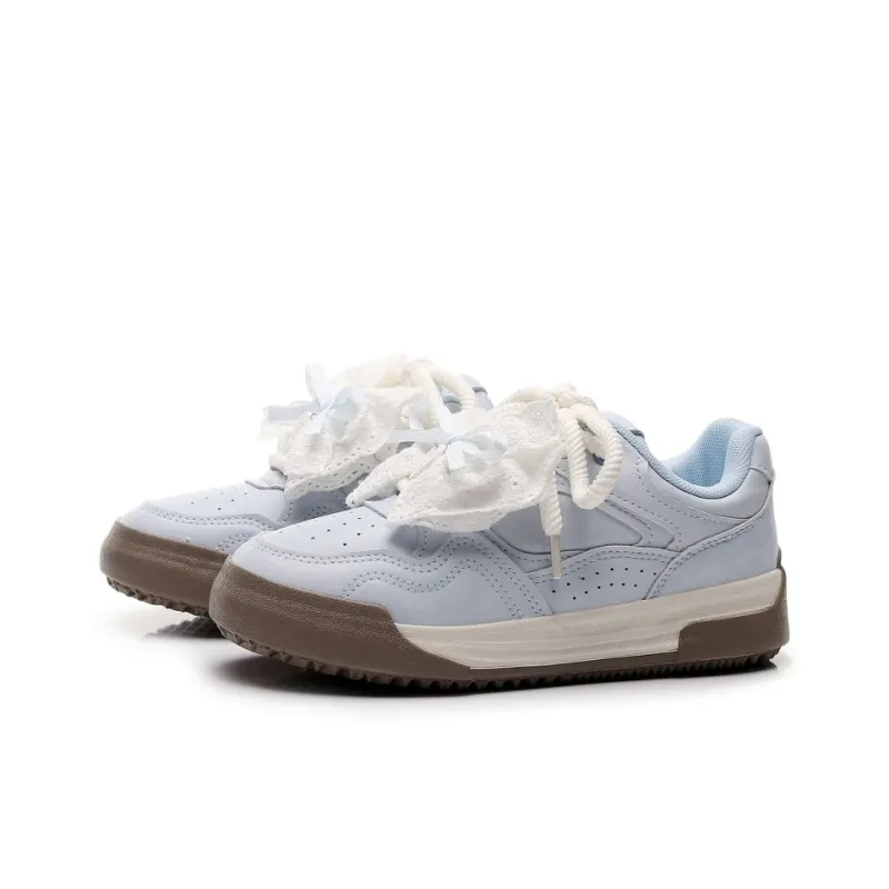 Feiyue Girly Heart Series Slip Resistant, Abrasion Resistant, And Balanced Low Top Skateboard Shoes Women's Light Blue-1