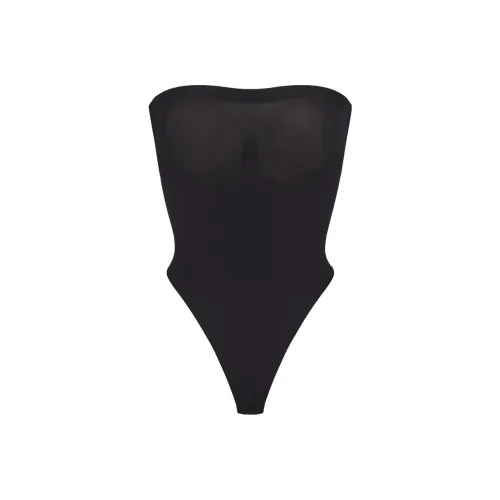 SKIMS SEAMLESS SCULPT STRAPLESS THONG BODYSUIT Jumpsuit Women's Onyx