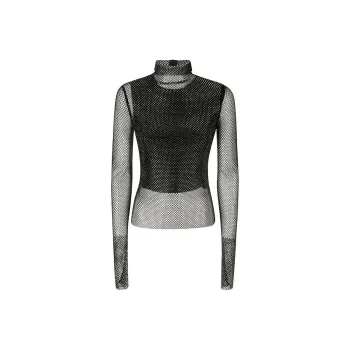 SportMax Valdai Embellished High Neck Long Sleeved Top