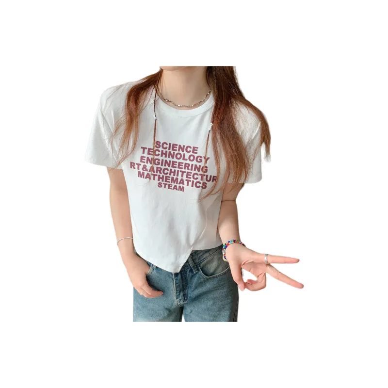 Juden Choi Drop Shoulder Sleeve T Shirt Women's White-0