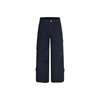 Xmithie Casual Cargo Pants Unisex Navy Blue