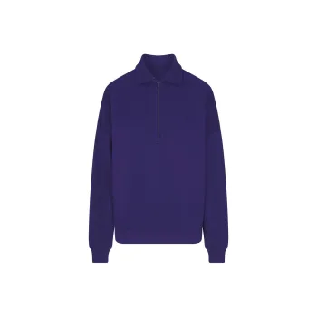 SKIMS COTTON FLEECE OVERSIZED QUARTER ZIP PULLOVER Sweatshirt Women's Concord/Harmony Purple