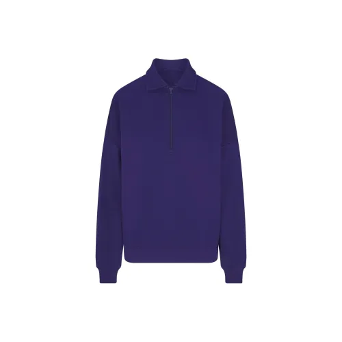 SKIMS COTTON FLEECE OVERSIZED QUARTER ZIP PULLOVER Sweatshirt Women's Concord/Harmony Purple