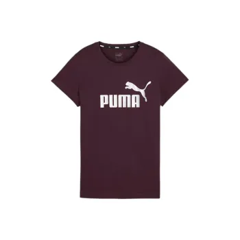 PUMA Essentials+ Metallic Logo T-Shirt Women's Midnight Plum