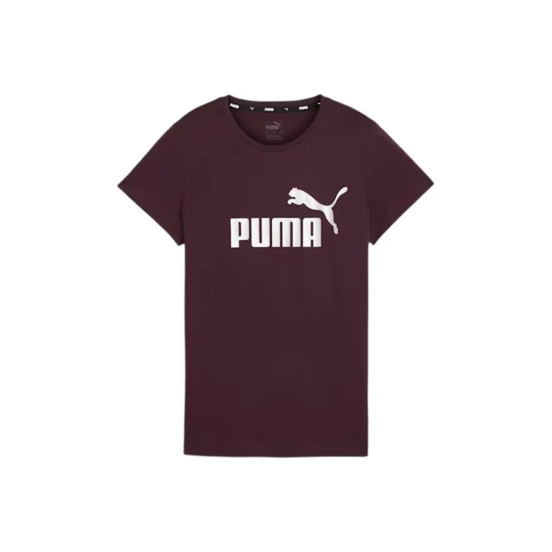 PUMA Essentials+ Metallic Logo T-Shirt Women's Midnight Plum-0