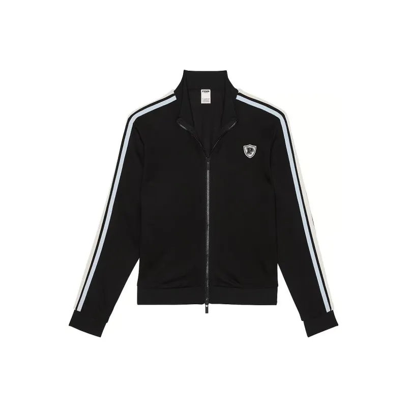 Victoria's Secret PINK Track Star Full Zip Jacket / Pure Black Jackets & Coats Women's Pure Black-0