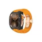Black Carbon Fiber+Rose Gold Metal Parts+Orange Strap