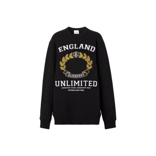 Burberry Women's College Graphic Cotton Oversized Sweatshirt Black/White/Yellow