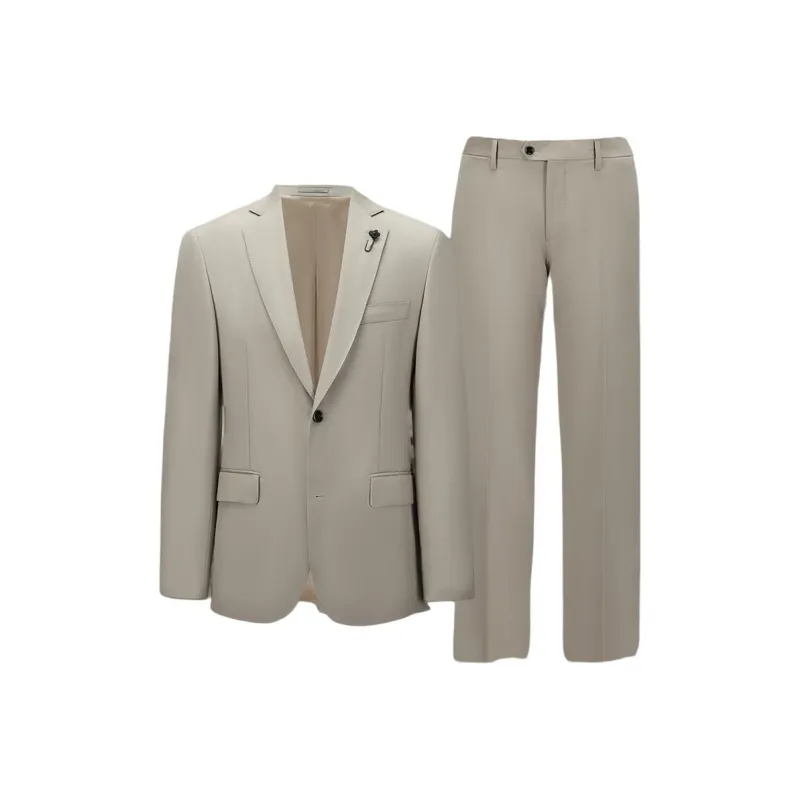 LARDINI Business Suit Men's Gray Khaki-0