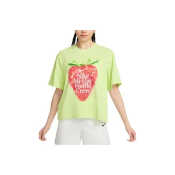 Nike SS24 Drop Shoulder Sleeve T Shirt Women's Green Yellow