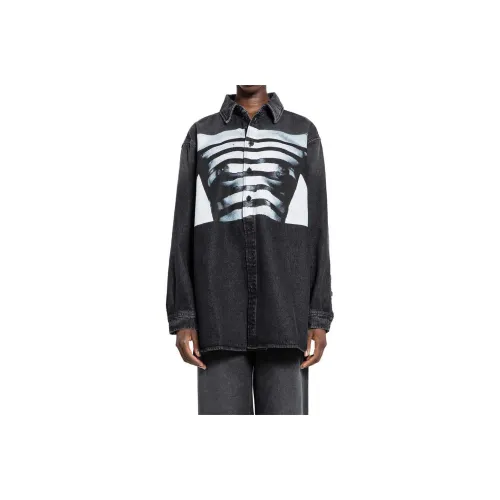 Jean Paul Gaultier Body Mariniere Printed Denim Shirt