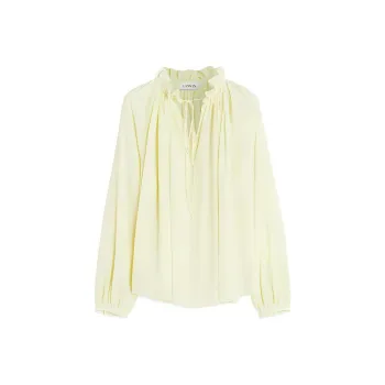 Lanvin Pleated Long-Sleeved Blouse