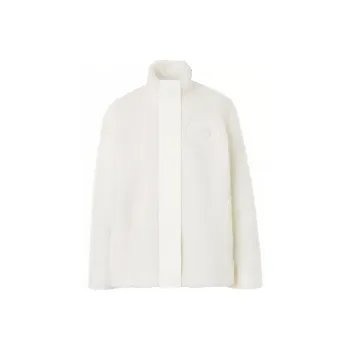 Burberry Wool Blend Fleece Jacket White