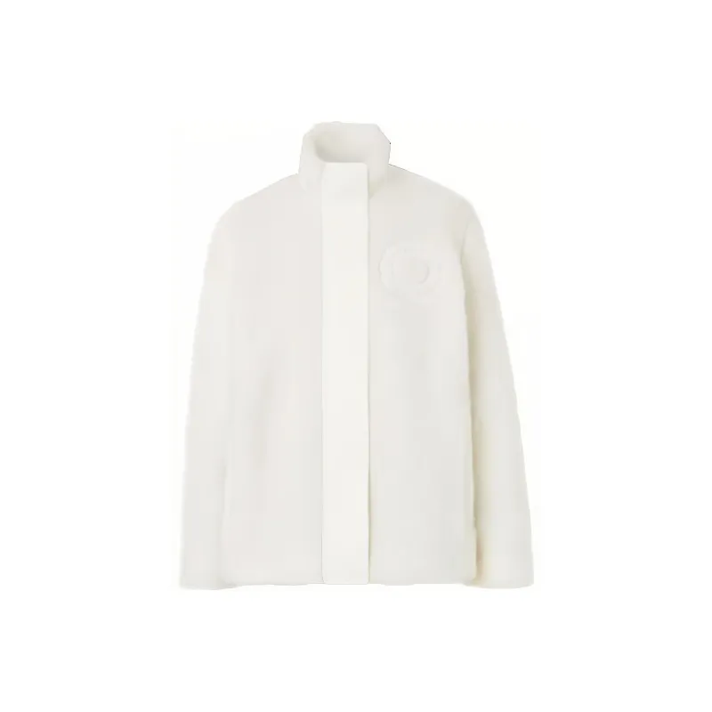 Burberry Wool Blend Fleece Jacket White-0