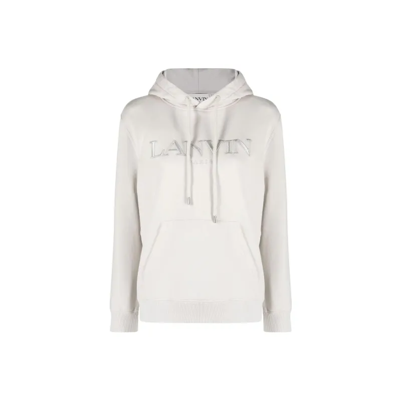 Lanvin Logo Embroidered Drawstring Hoodie-0