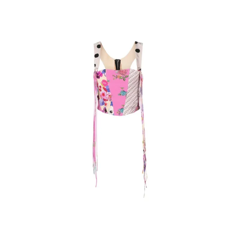 NATASHA ZINKO Patchwork Corset Top-0