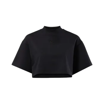 Reebok Drop Shoulder Sleeve T-Shirt Women's Black