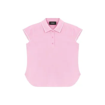 WE11DONE Lace trim Piqué Polo Top