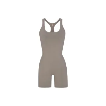 SKIMS OUTDOOR MID THIGH ONESIE Jumpsuit Women's SMOKE/Smoke Gray