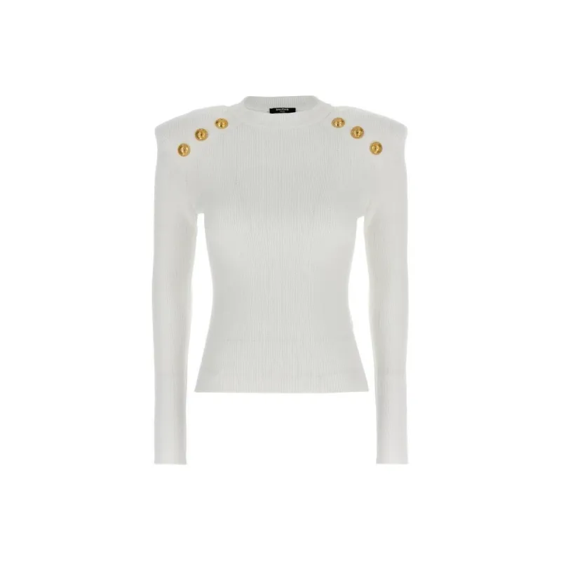 BALMAIN Fine Knitted 6 Button Jumper-0