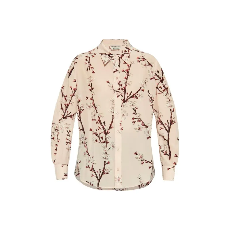 Alexander McQueen Floral Printed Long Sleeved Shirt-0