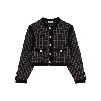 Sandro Metallic threading Tweed Cardigan
