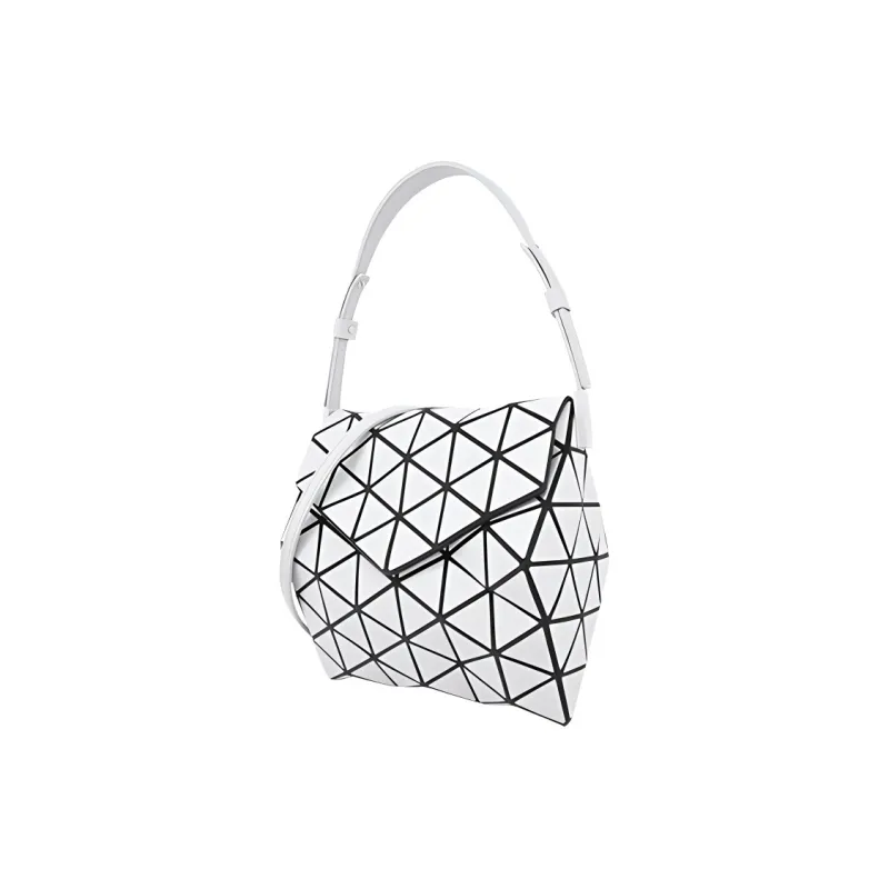 ISSEY MIYAKE Artificial Leather Handbag Shoulder Bag Women's Light Gray-2