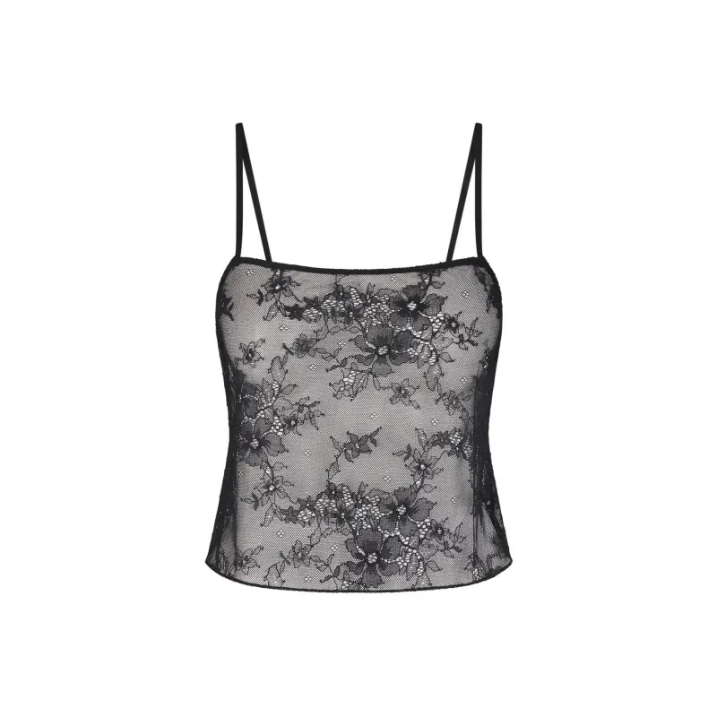SKIMS ULTRA FINE LACE CAMI Camisole Women's ONYX/Onyx-0