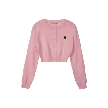 Rest&Recreation CROPPED KNIT CARDIGAN Knitwear Women's Pink/Pink