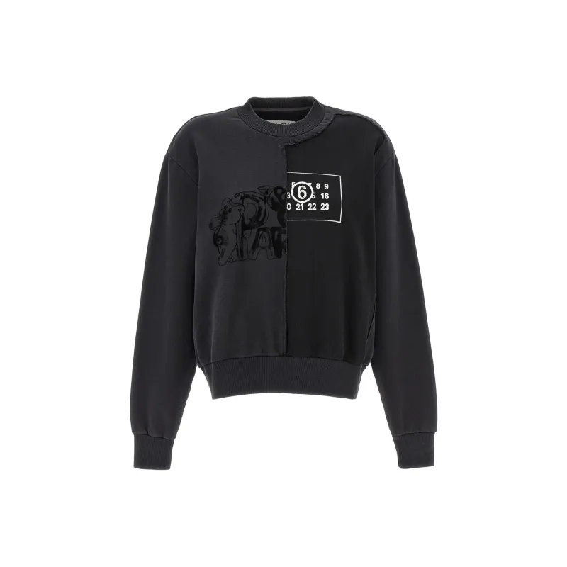 MM6 Maison Margiela Numbers Motif Panelled Sweatshirt-0