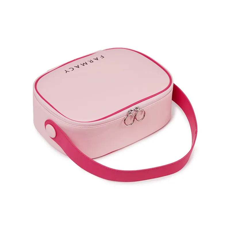Farmacy PU Clutch Handbag Storage Bag Makeup Bag Regular Women's Yellow/Pink-9