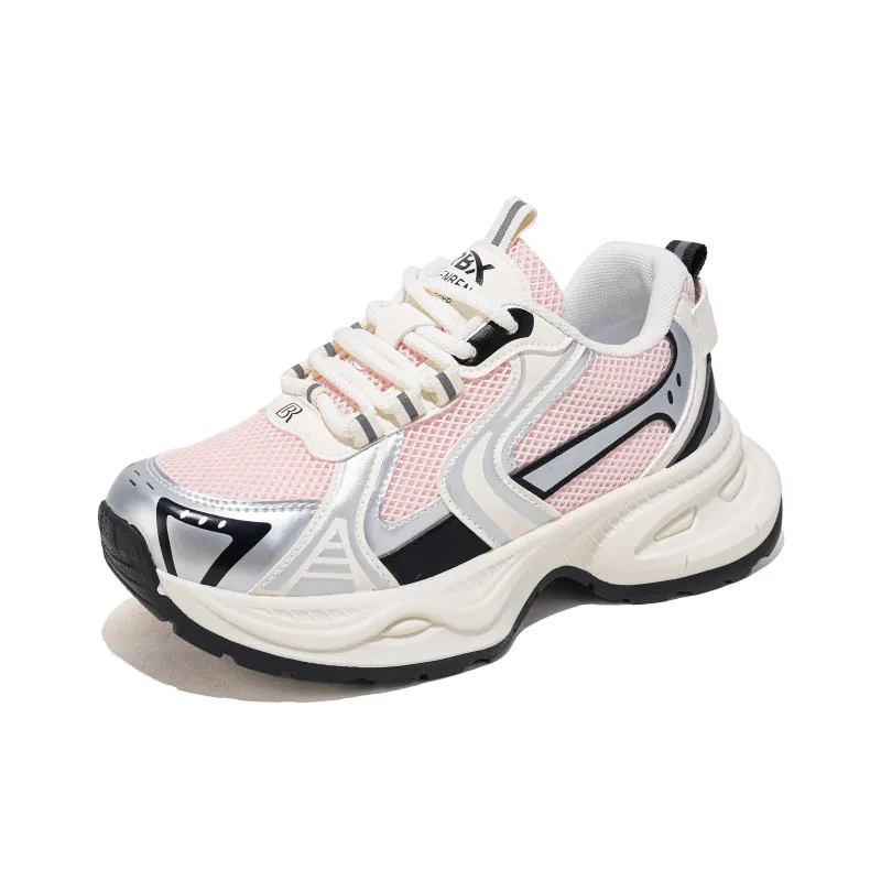 RENBEN Lightweight Height Increasing Low Top Chunky Sneakers Women's Pink-2
