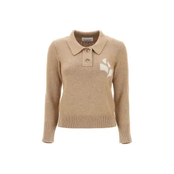 ISABEL MARANT ETOILE Nola Logo Intarsia Polo Jumper