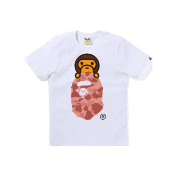 A BATHING APE Women's 1st Camo Milo On Ape Head Tee White/Green