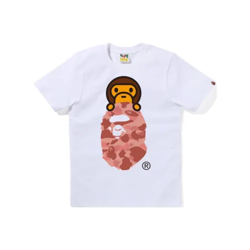 A BATHING APE Women's 1st Camo Milo On Ape Head Tee White/Green