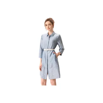 FENHONGMALI Shirt Women's Dusty Blue