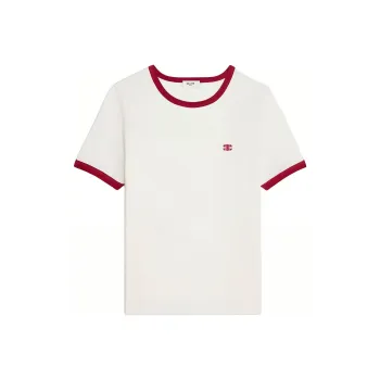 CELINE T Shirt Women's Gray White