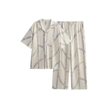 Same Language Pajama Set Men's Orange White · Line