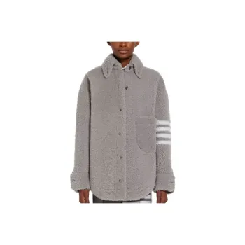 THOM BROWNE 4 Bar Buttoned Oversized Shirt Jacket