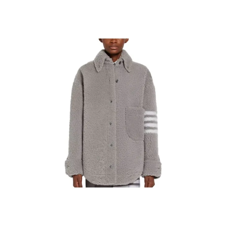 THOM BROWNE 4 Bar Buttoned Oversized Shirt Jacket-0