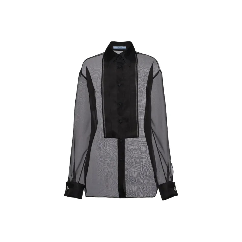 PRADA See-Through Long-Sleeved Shirt-0