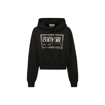 VERSACE JEANS COUTURE Logo Printed Drawstring Hoodie