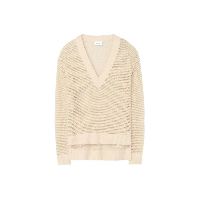 St. John Pointelle-knit Jumper-0