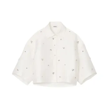 Sandro Rhinestoned Cropped Shirt