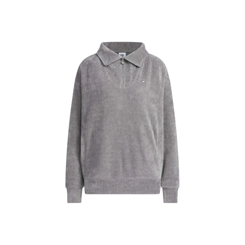 Adidas Originals COZY ZIP CREW Sweatshirt Women's Gray-0