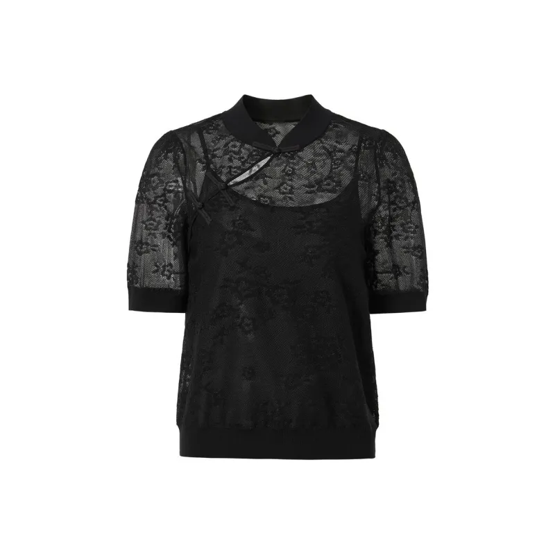 JZ. ANNAKRO T Shirt Women's Plain Black-0